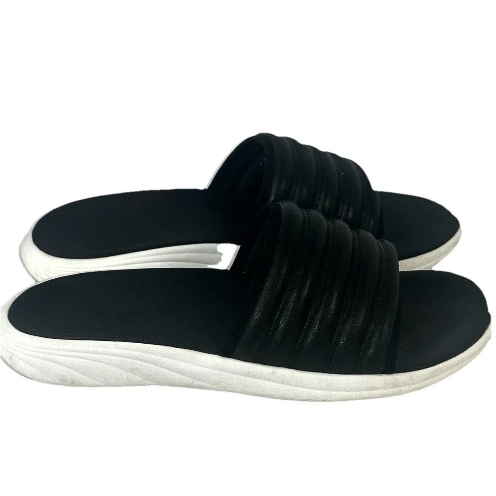 Olukai KOMO Slide Comfort Sandal Black/ White Men Sz 10